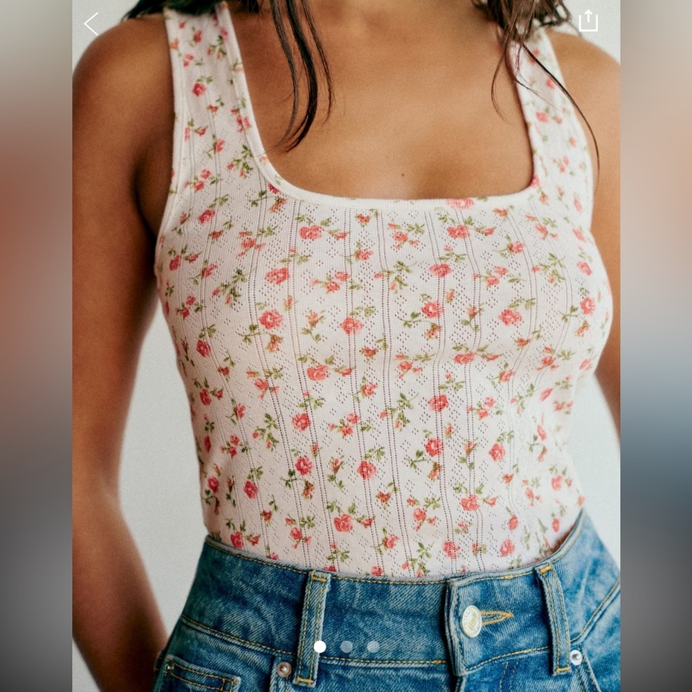 Sezane Juan Top Pointelle Mady Print - Size S
